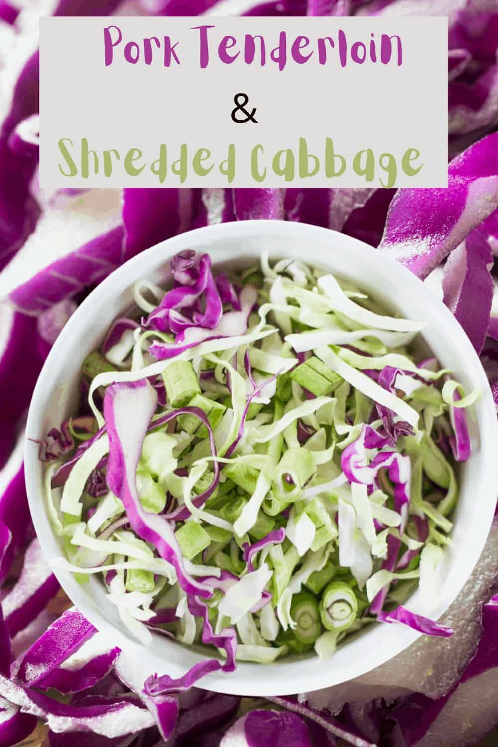 red and green cabbage with pork, a shredded colorful mix 