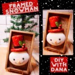 Simple Winter DIY Framed Snowman Wall Decor Using Holiday Items