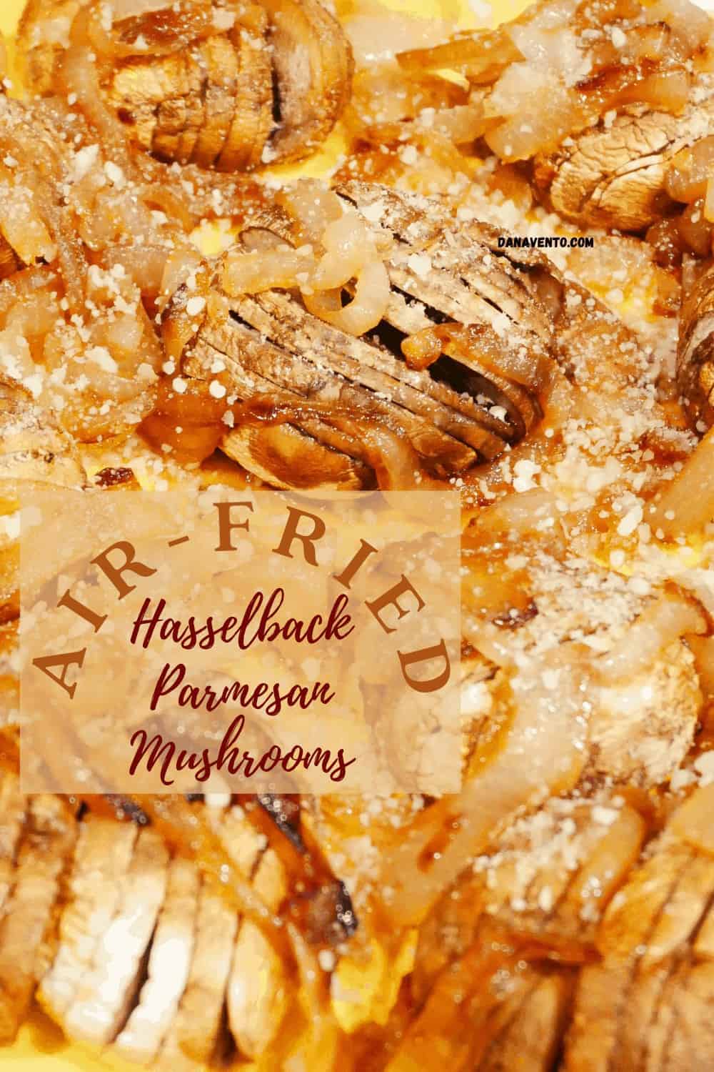 hasselback parmesan mushrooms plated and sliced