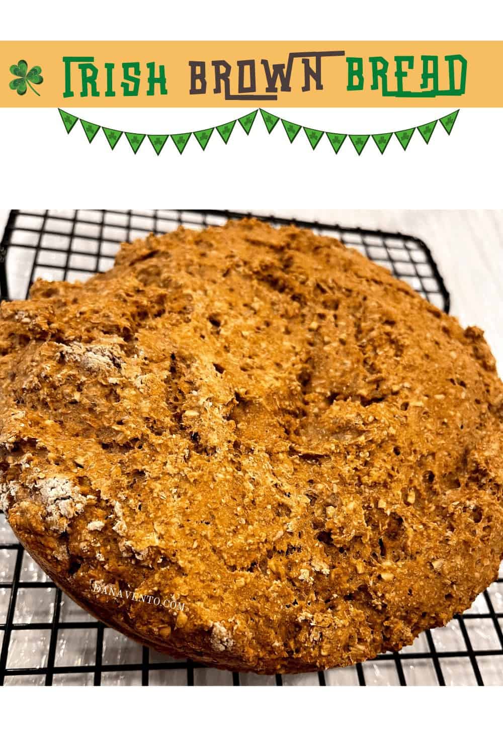 Irish Brown Bread on Cooling rack made with Pinhead oats