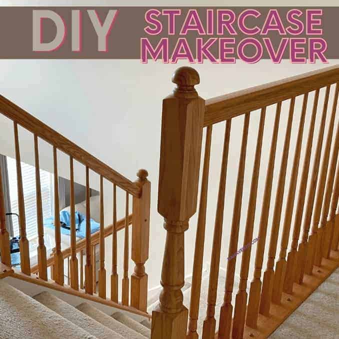 DIY Staircase Makeover With Gel Stain And Iron Balusters That Are Adjustable
