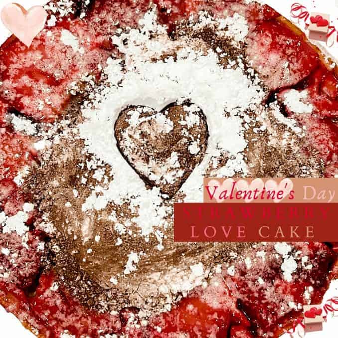 Valentine's Day Strawberry Love Cake For Your Sweetheart the full cake with hearts 