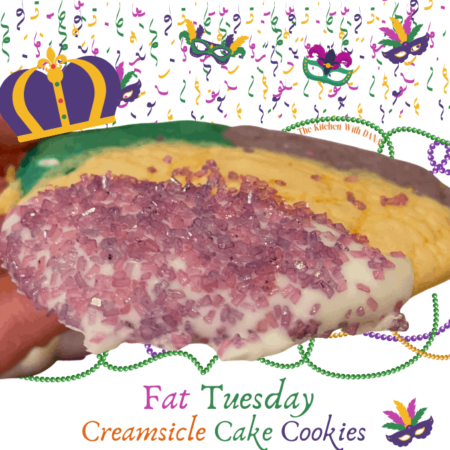 Fat Tuesday Creamsicle Cake Cookies with confetti