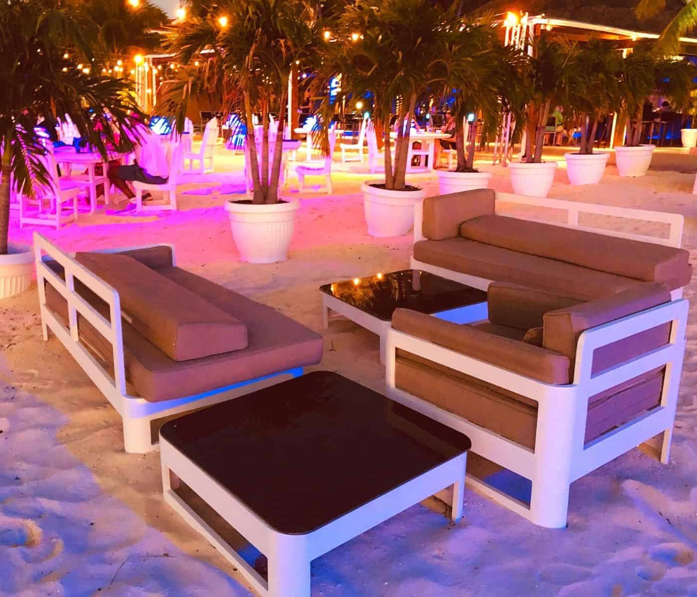 Enchanted Aruba beachfront dining seating at PureOcean