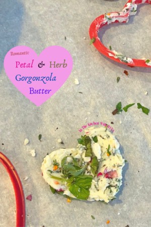 heart butter with edible flowers