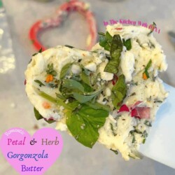 Romantic Petal and Herb Gorgonzola Butter For Steak, Seafood and Veggies