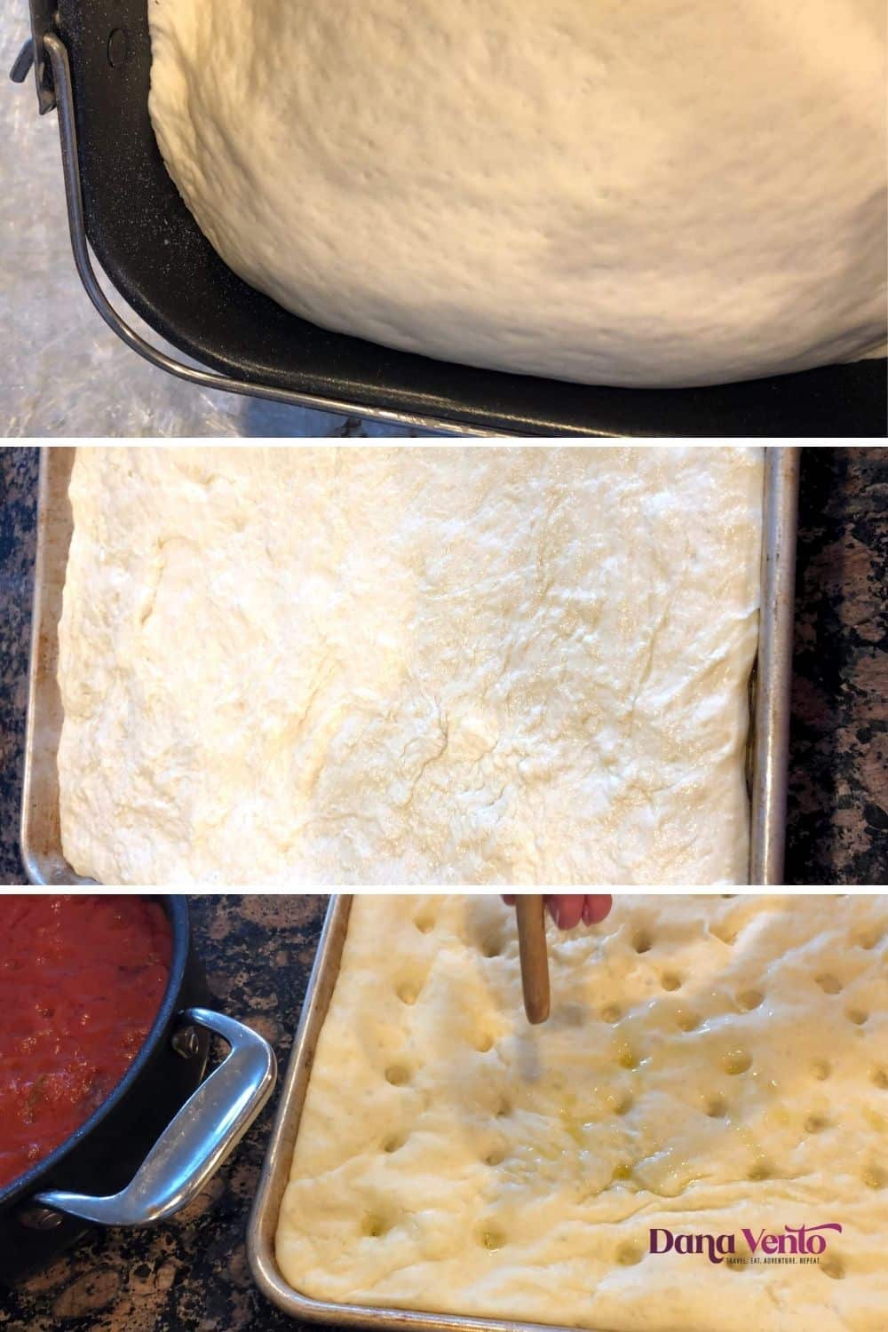 steps for dough from breadmaker to pan