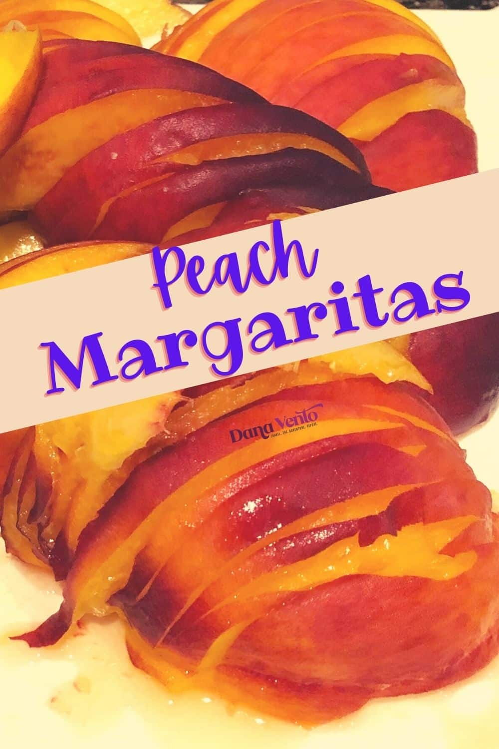 Fresh peaches sliced for Margaritas with peaches