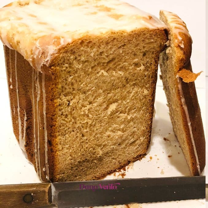 Easy bread machine cinnamon bread recipe sharing the results of how the bread with cinnamon turns out 