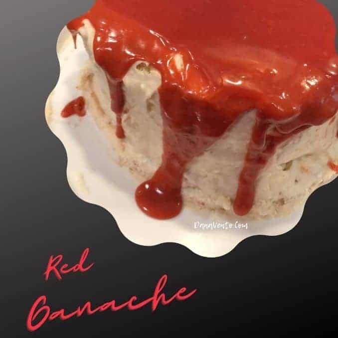 learn to make red ganache. red ganache on cake
