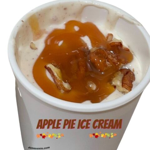 apple pie ice cream in container solo cup to be frozen