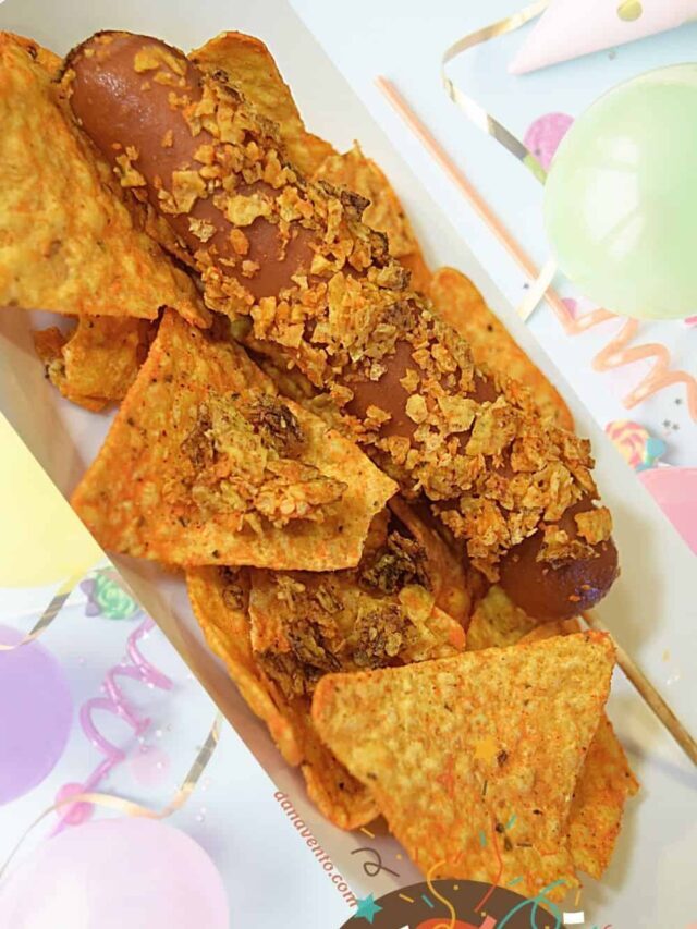 Air Fryer  Dorito Coated Hot Dogs: football party perfect