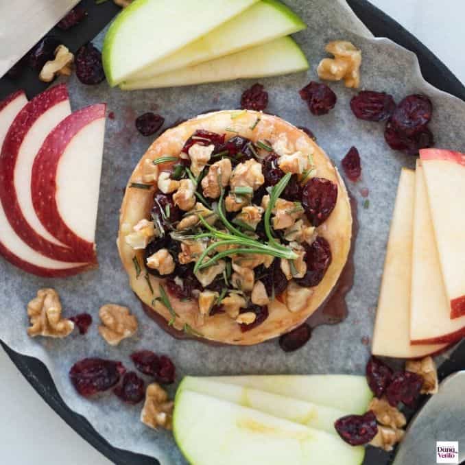 Baked Brie with cranberries and walnuts a festive recipe