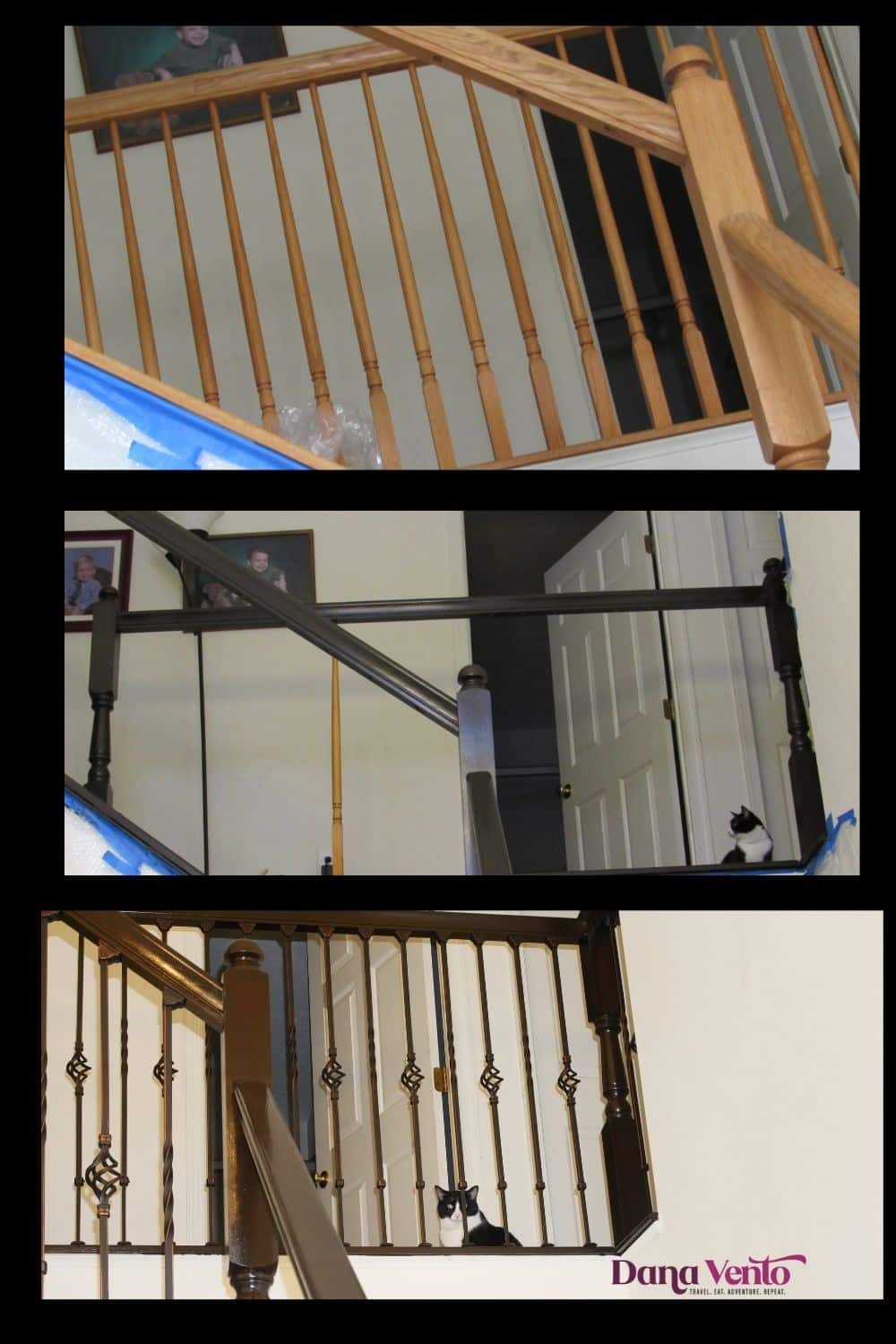 Before During After adjustable iron balusters