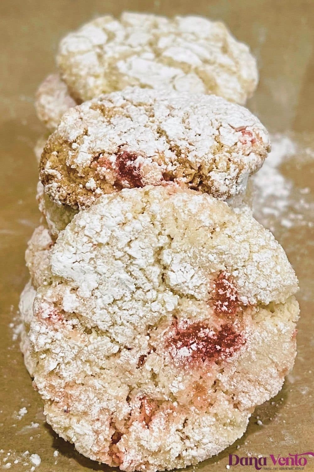 amaretti with cherry cookies recipe baked cherry amaretti in a row