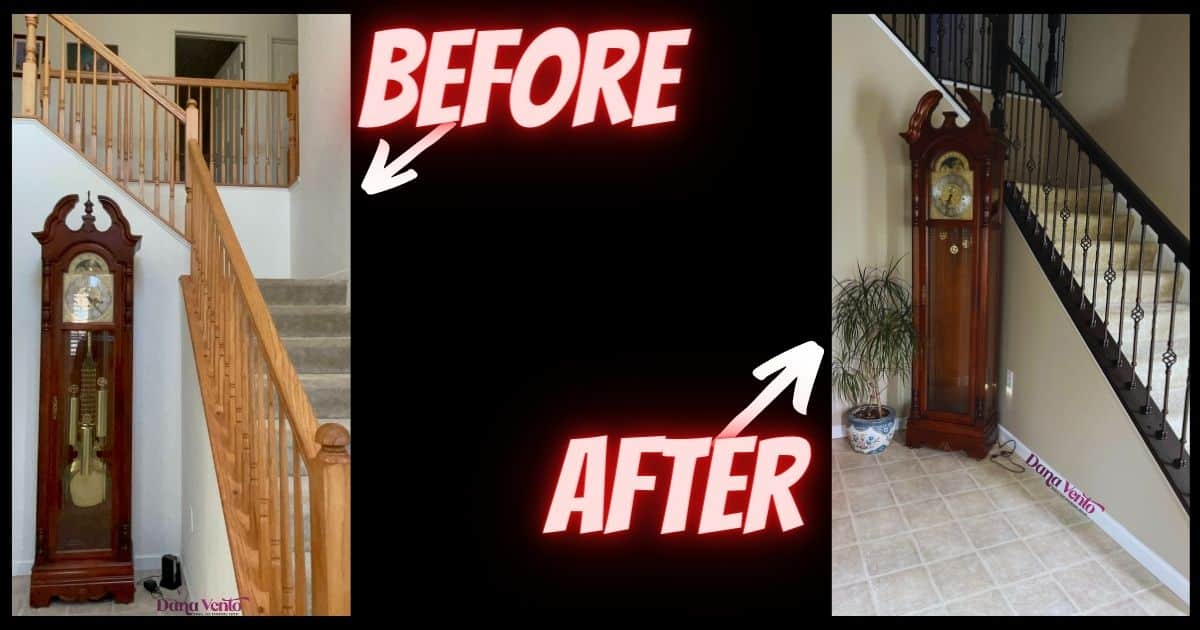 before and after staircase remodel