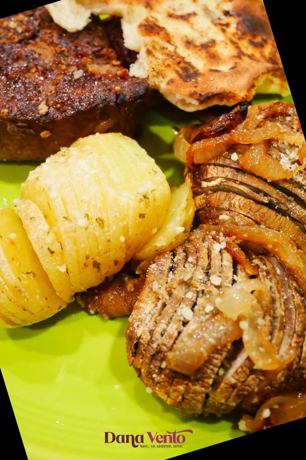 hasselback potatoes and mushrooms