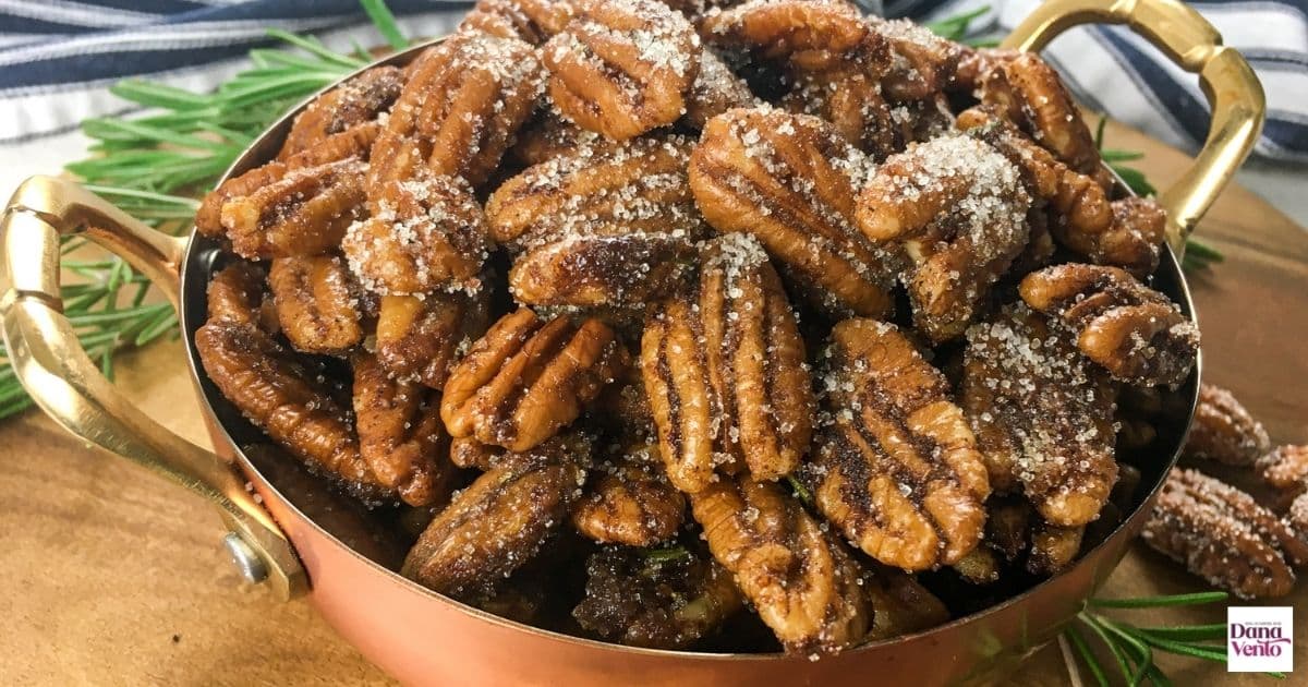 peppered pecans in a bowl