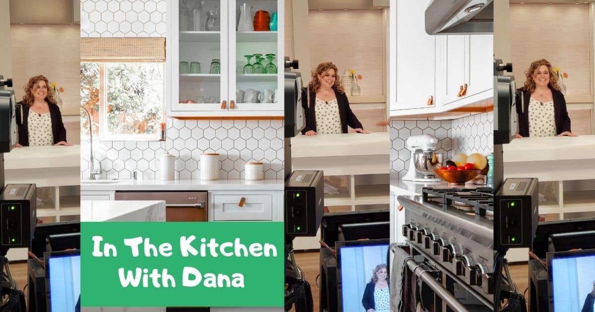 in the kitchen with dana creating recipe content with an air fryer