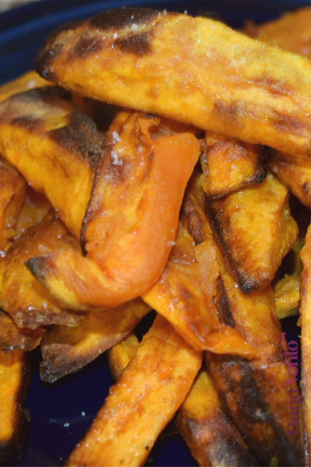 the secret to yummy air fried sweet potato fries with fries done