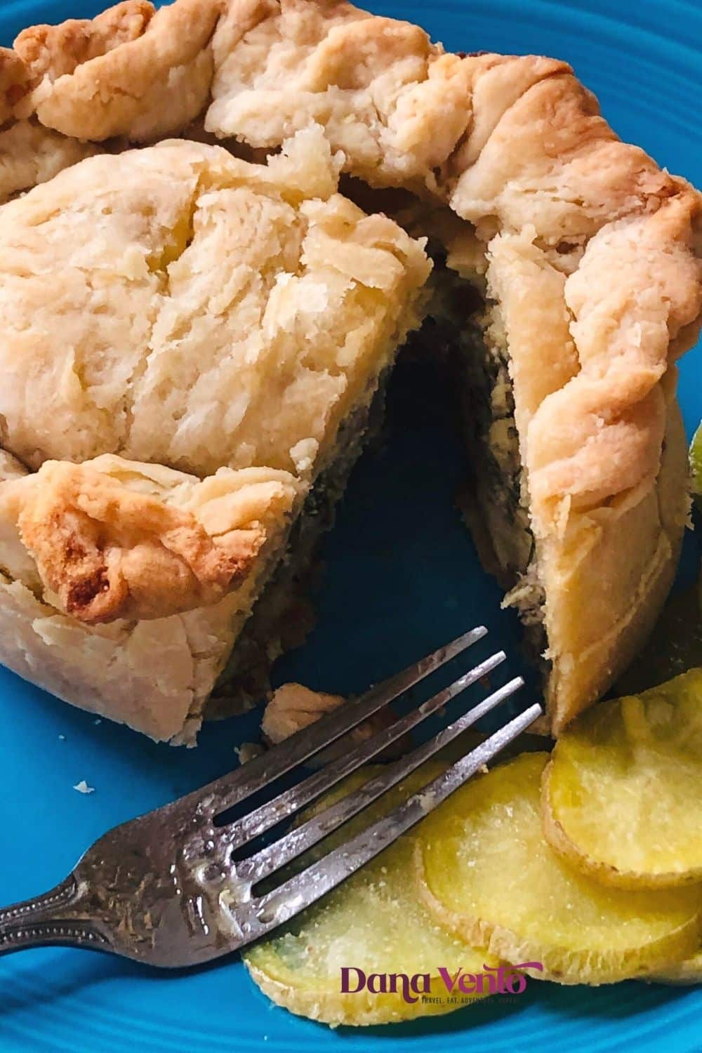 Italian Easter Pie with Meat and ricotta cut