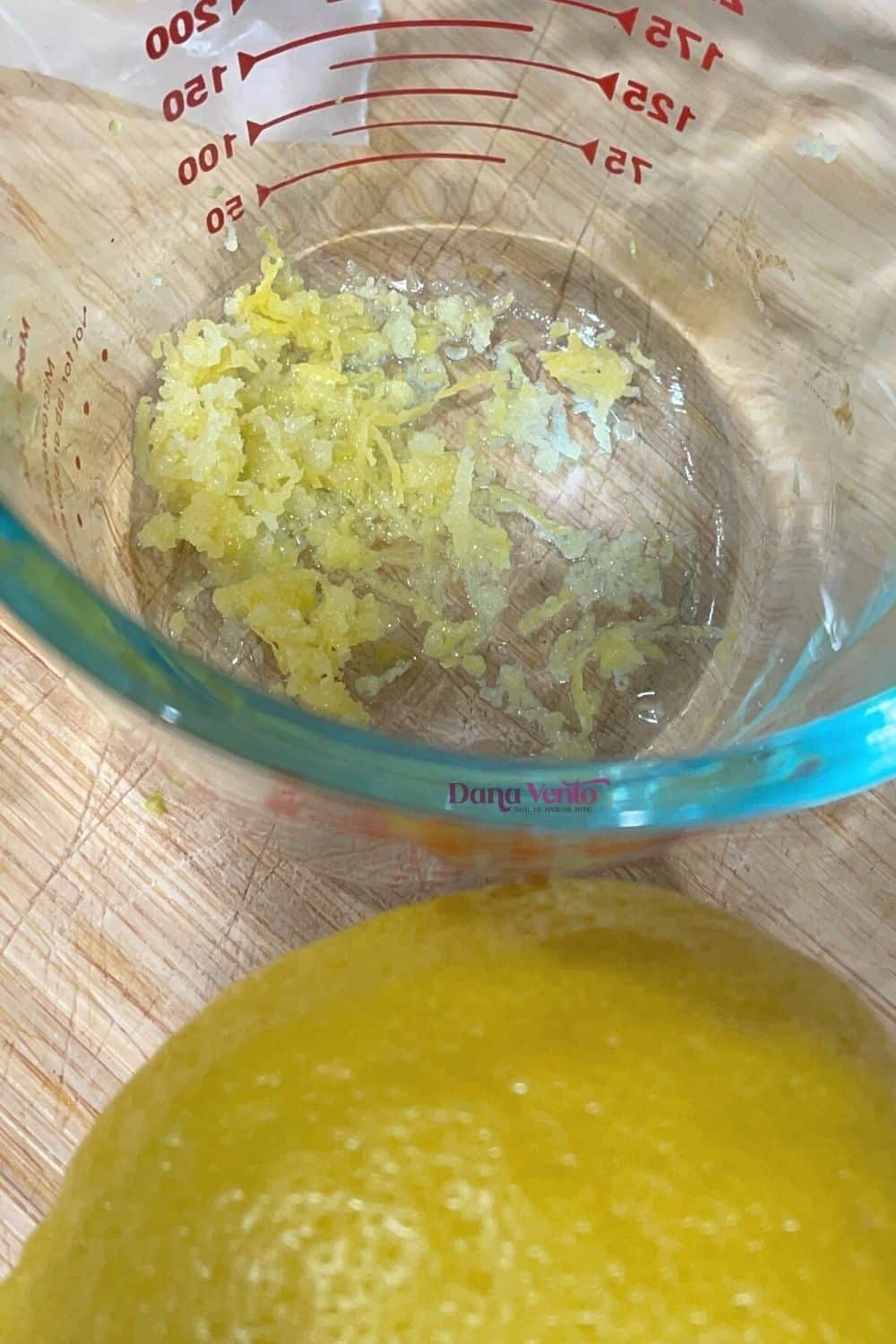 lemon zest just prepared for my asparagus Parmesan soup recipe