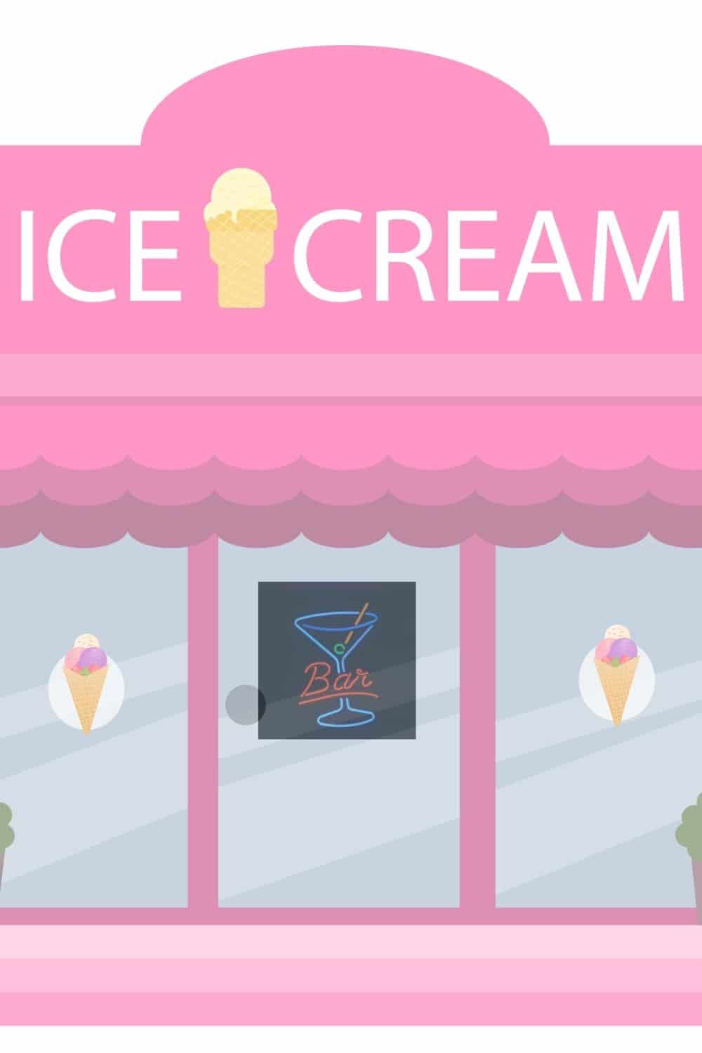 Ice Cream Shop with a hidden bar in back NYC