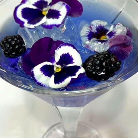Purple Pansy Purple Gin Cocktail Pansies Atop
