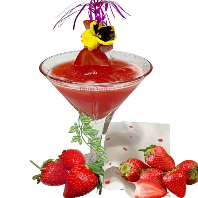 Strawberry Vodka Martini Fresh Berries Pureed