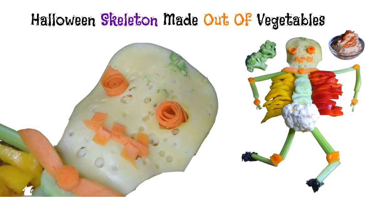 Easy Halloween Skeleton Veggie Tray