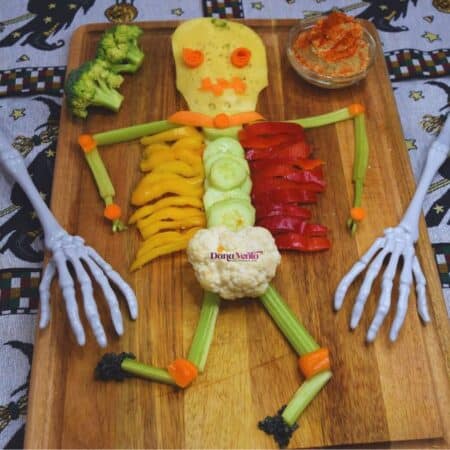 Easy Halloween Skeleton Veggie Tray 2