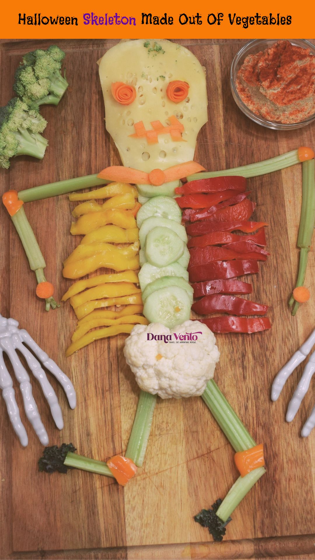 Easy Halloween Skeleton Veggie Tray 3