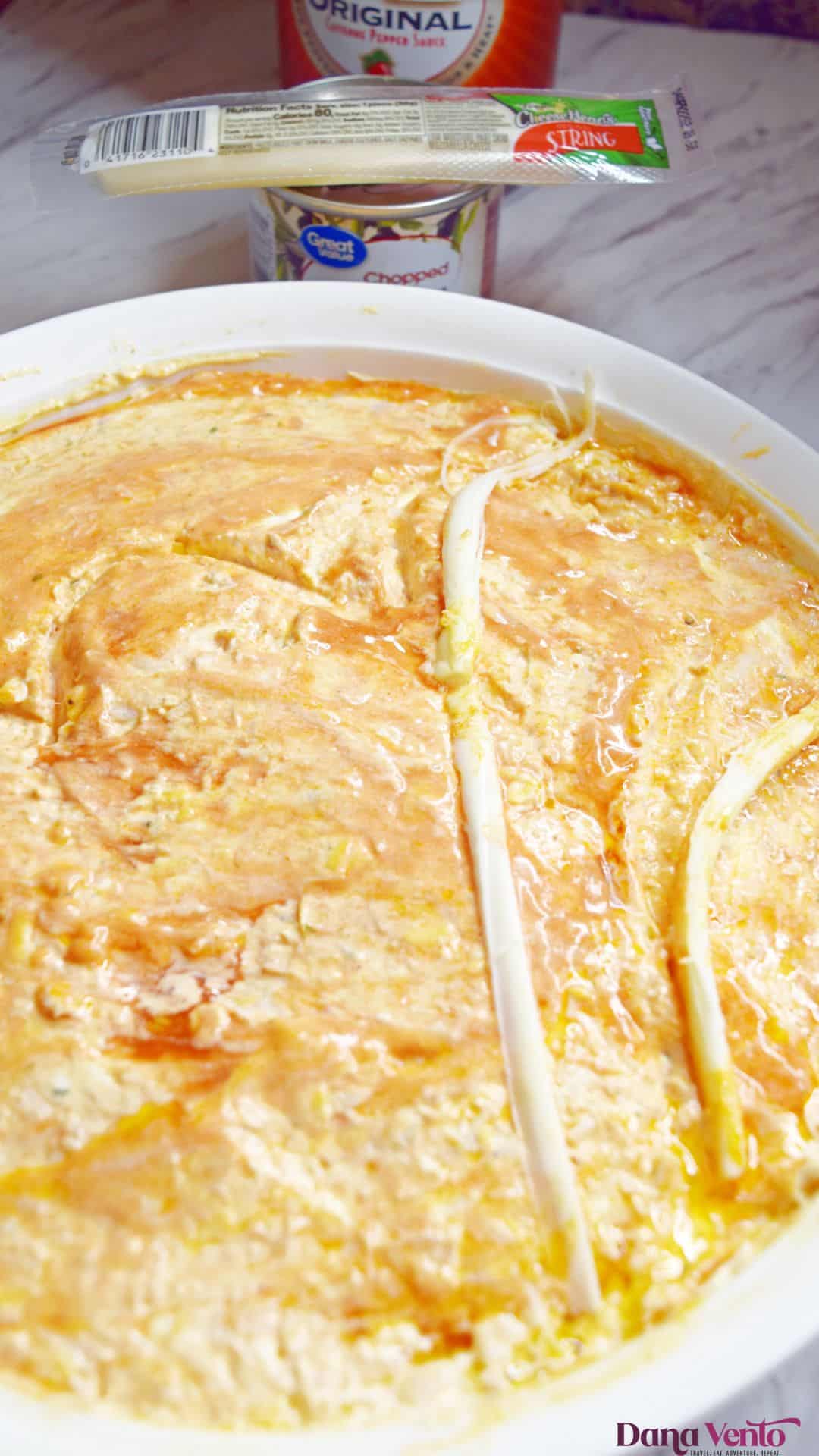 How To Make A Spider Web On Your Buffalo Chicken Dip