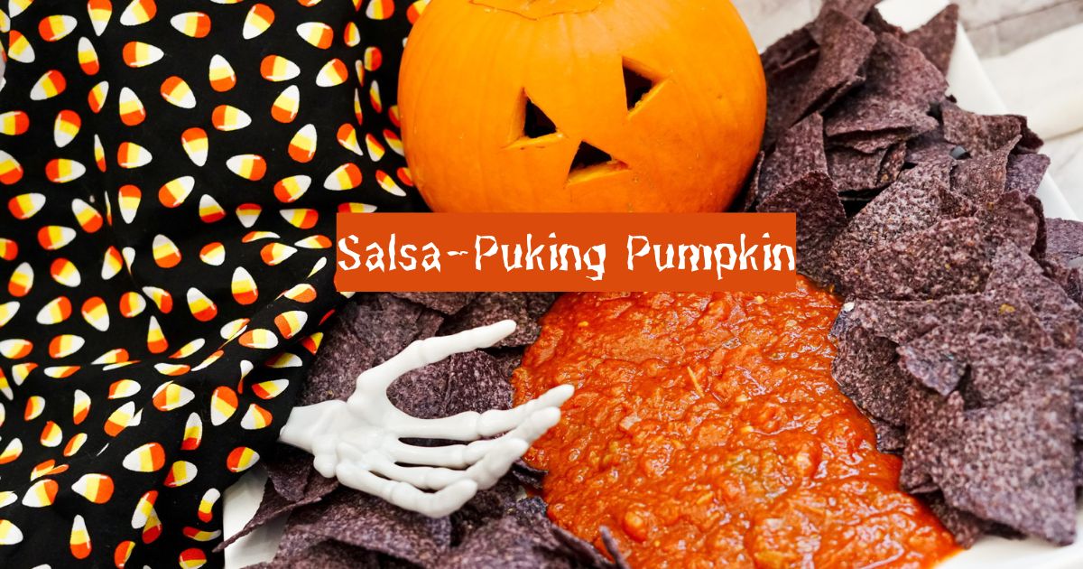 Pumpkin Barfing Blood Red Salsa 2