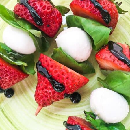 Easy Decadent Strawberry Balsamic Caprese Skewers 1