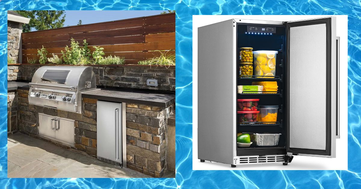 Ultimate Stainless Steel Outdoor Fridge NewAir NCR032SS00 placed outdoors 