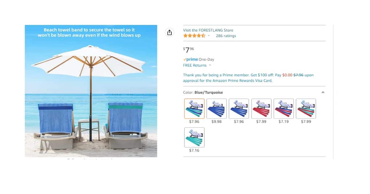 chair bands are one item to fill your beach bag with so your towels wont blow away