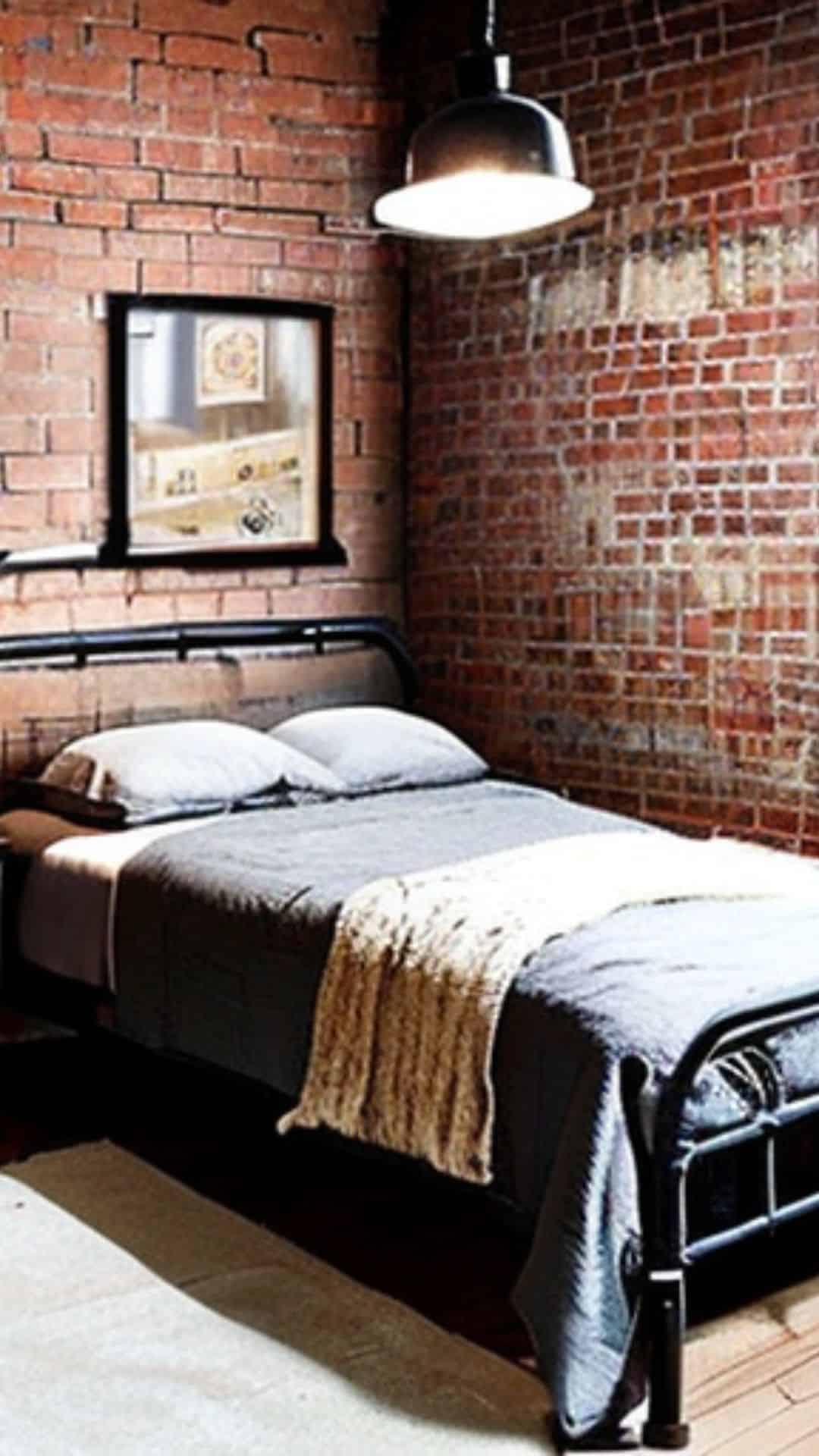 Cozy Industrial Chic Bedroom