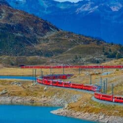 Bernina red train UNESCO Heritage Trains Italy
