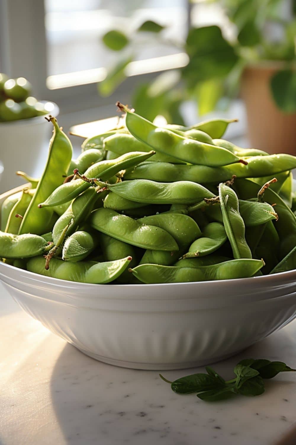 Edamame unshelled in a bowl