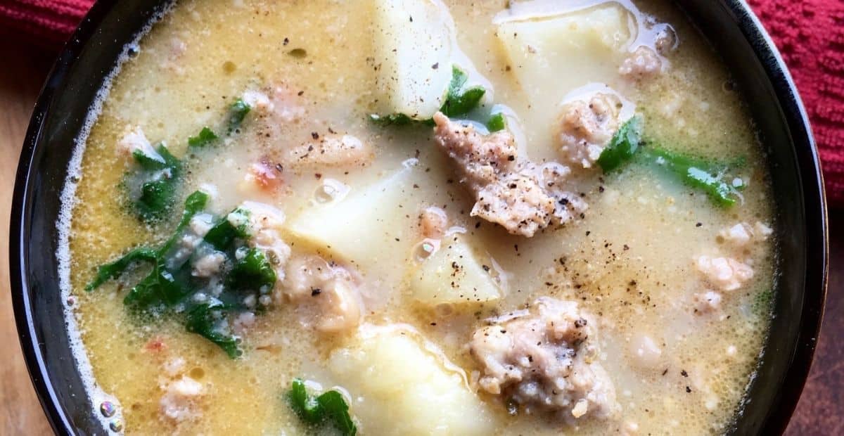 soup with Potatoes and sausage with kale from pressure cooker