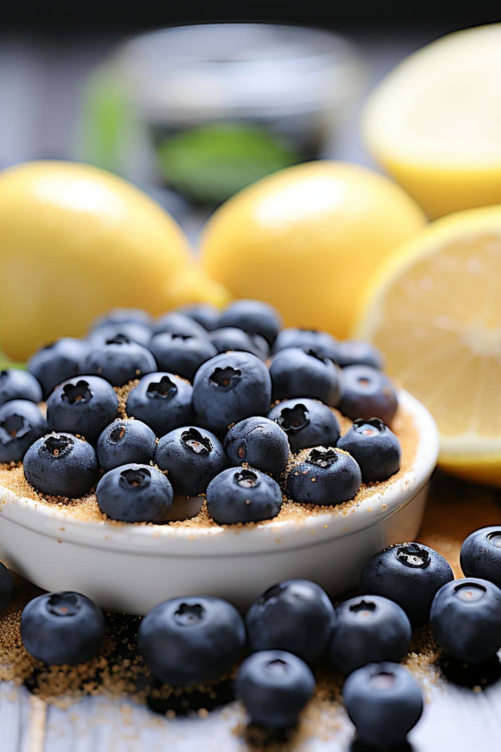 blueberries and lemons for a salad