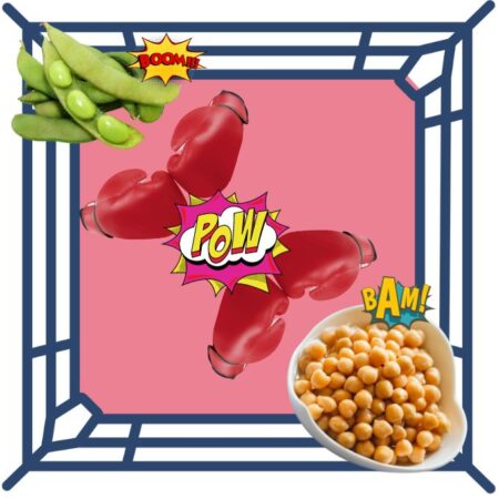 The showdown of chickpeas vs. Edamame in a boxing ring