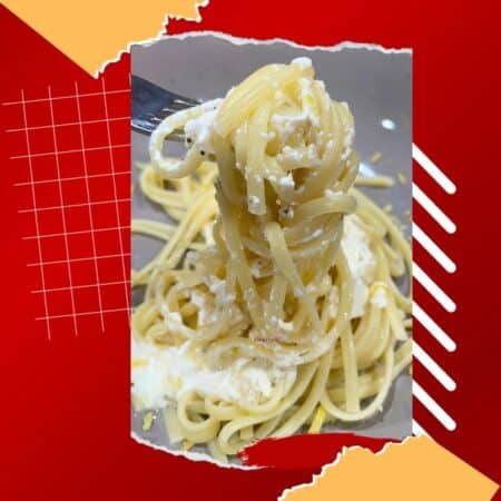 protein lemon alfredo on pasta