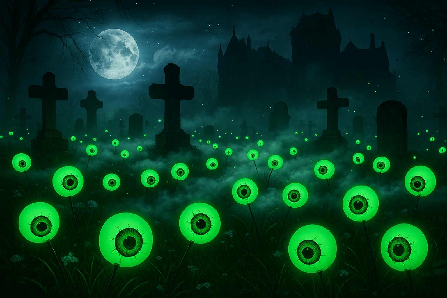 glowing eyeballs not the actual product an example